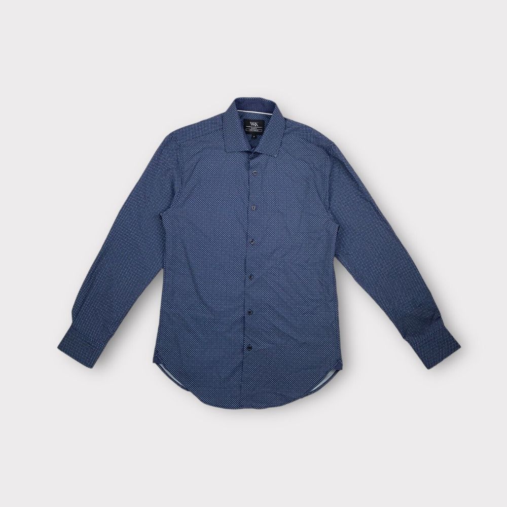 W.R.K Work Rest Karma Men's Small Medallion 4 Way Stretch Button Shirt Blue - Picture 2 of 14